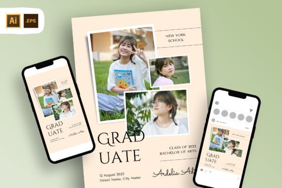Download Triple Photo Graduation Party Invitation - Premium Resources
