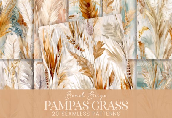 Download Pampas Grass Watercolor Beach Botanicals - Premium Resources