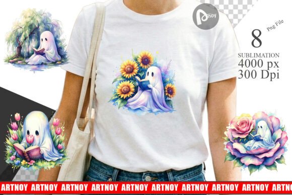 Download Floral Garden Bookworm Ghost Sublimation - Sublimation Collection