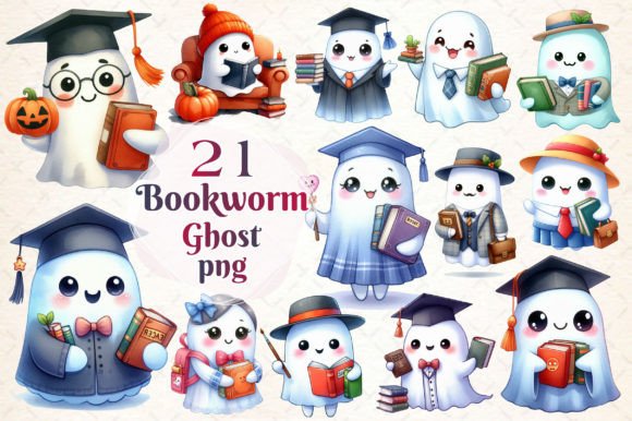 Download Ghost Bookworm Sublimation Clipart - Sublimation Collection