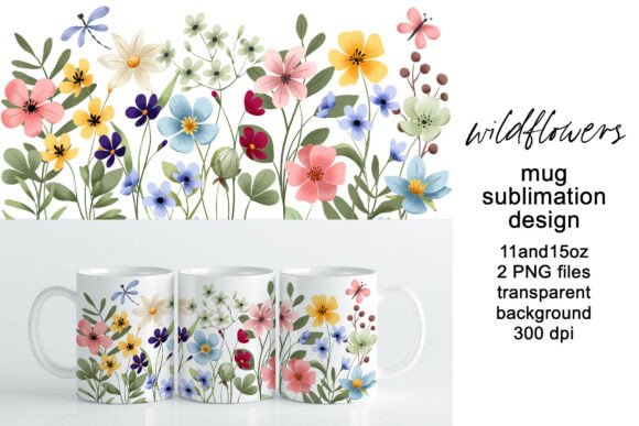 Download Mug Wrap, Sublimation Design Flowers - Premium Resources