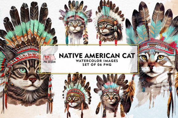 Download Native American Cat Sublimation Clipart - Sublimation Collection