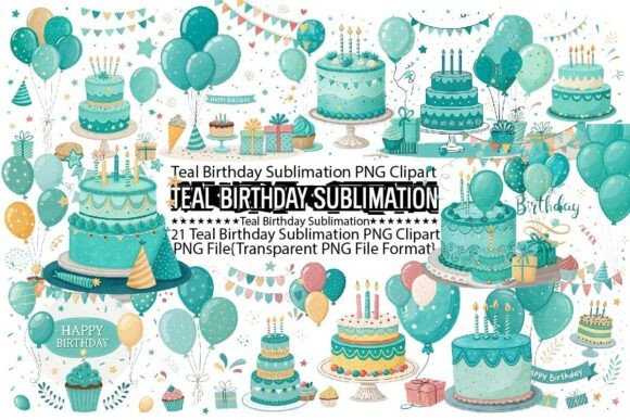 Download Teal Birthday Sublimation Bundle - Sublimation Collection