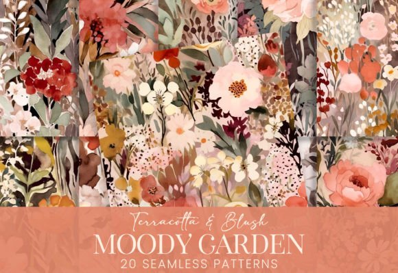 Download Terracotta Blush Beige Watercolor Floral - Premium Bundle