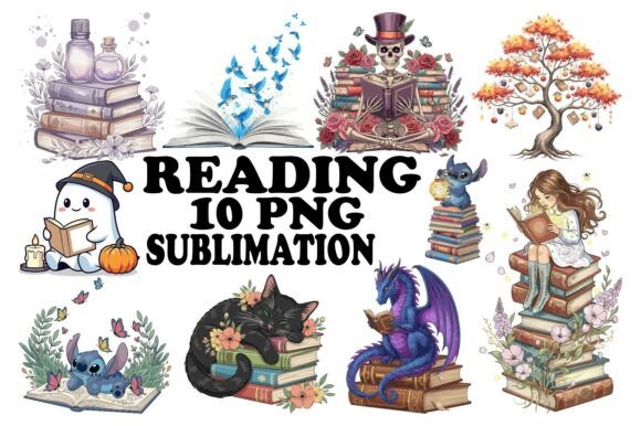 Download Reading Sublimation Design Bundle - Sublimation Collection