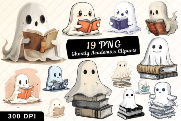 Download Ghost with Books Sublimation Cliparts - Sublimation Collection