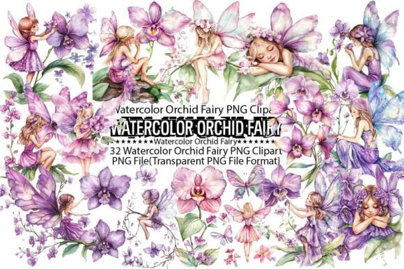 Download Watercolor Orchid Fairy Sublimation - Sublimation Collection
